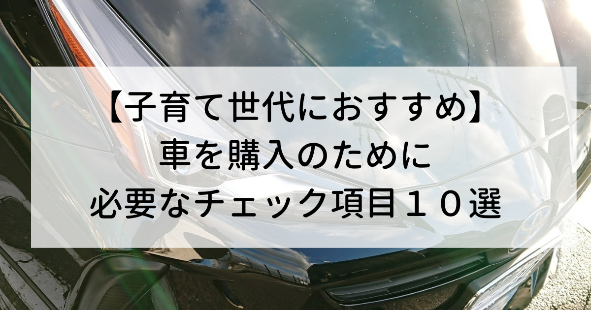 子育てにおすすめ 車購入で考えたいチェック項目１０選 後悔しない ぽんこつ夫婦の成長ブログ